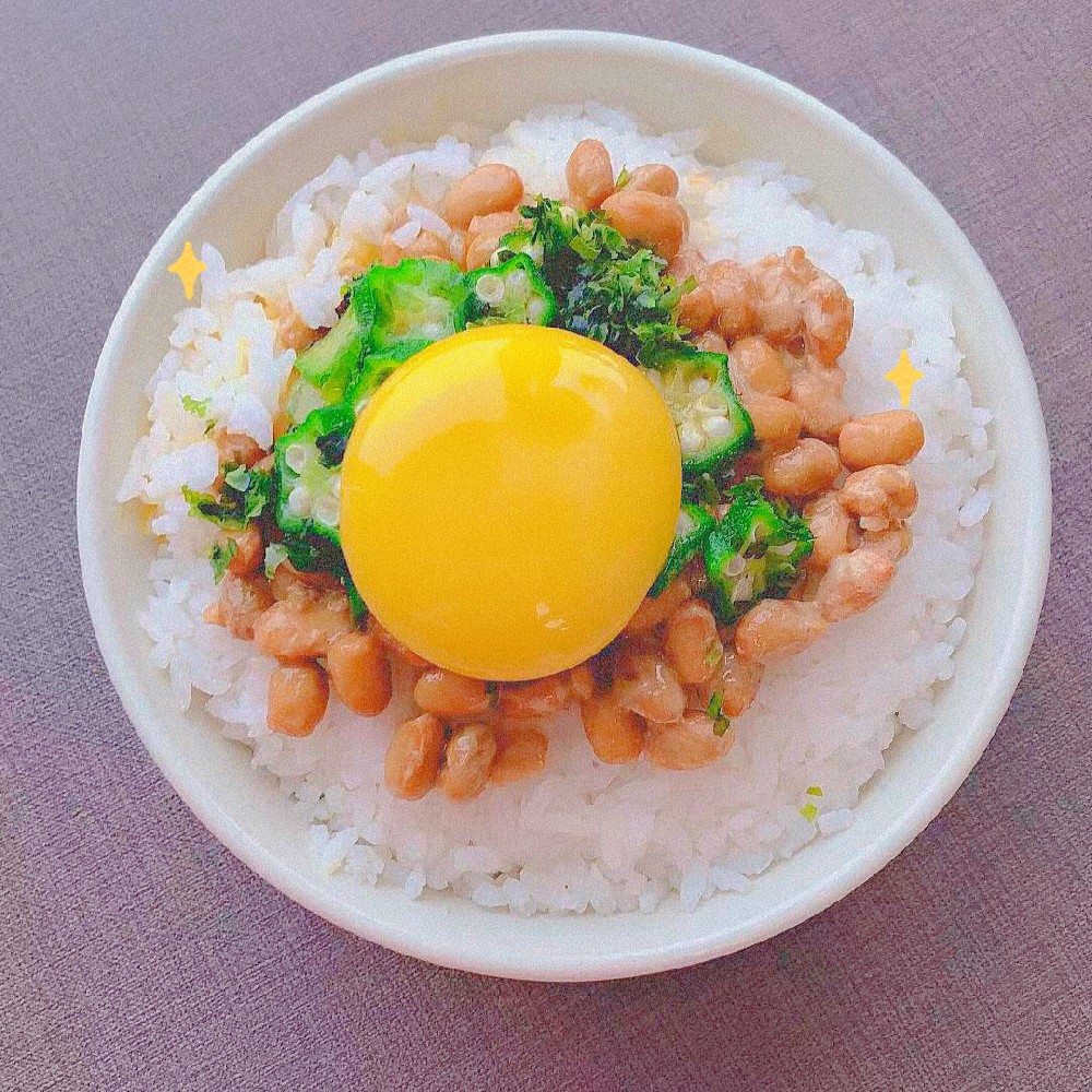 鸡蛋纳豆饭来啦~